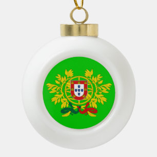 Portugal Crest* Round Christmas Ornament
