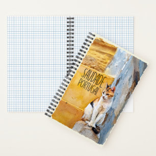 Portugal Cute Ginger Cat Watercolor Notebook