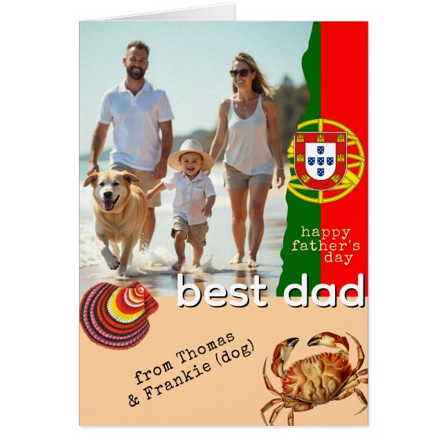 Portugal Father's Day Card, Portuguese Flag (Front)