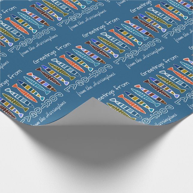 PORTUGAL Fish Pattern custom text wrapping paper (Corner)
