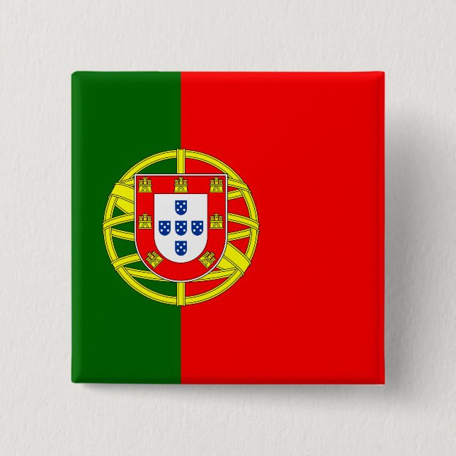 Portugal Flag 15 Cm Square Badge (Front)