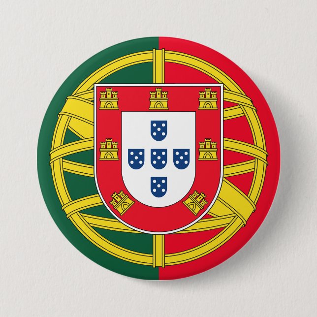 Portugal flag 7.5 cm round badge (Front)