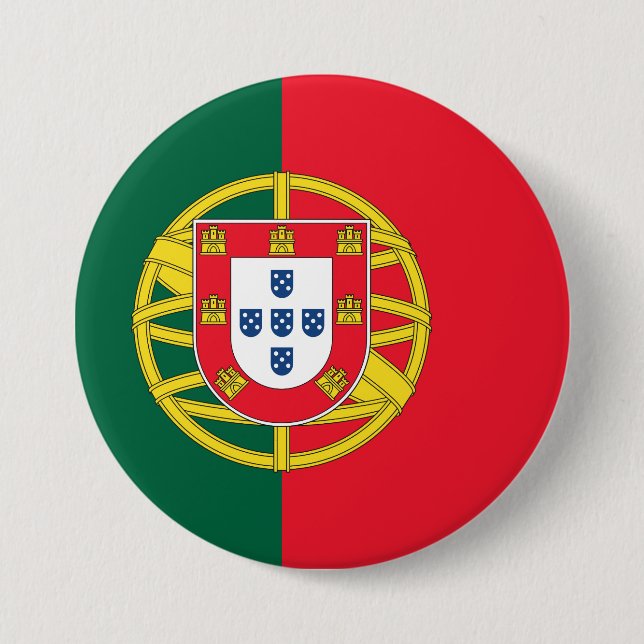 Portugal flag 7.5 cm round badge (Front)