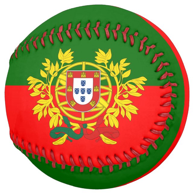 Portugal Flag and Coat of Arms Patriotic Softball (Back Left)