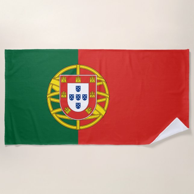 Portugal flag Bandeira De Portugal Beach Towel (Front)