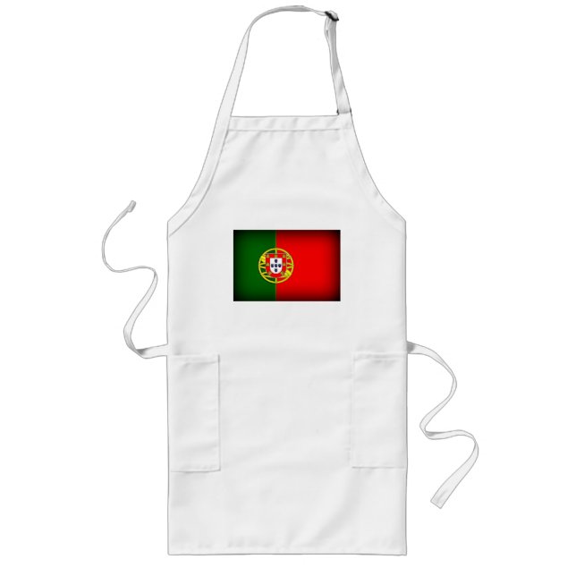 Portugal Flag Black Edge Long Apron (Front)