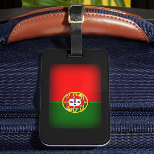 Portugal Flag Black Edge Luggage Tag