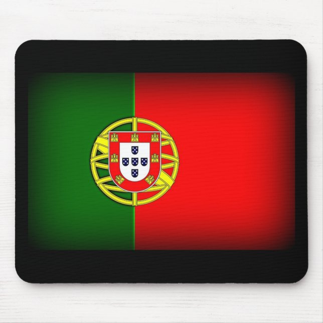 Portugal Flag Black Edge Mouse Mat (Front)