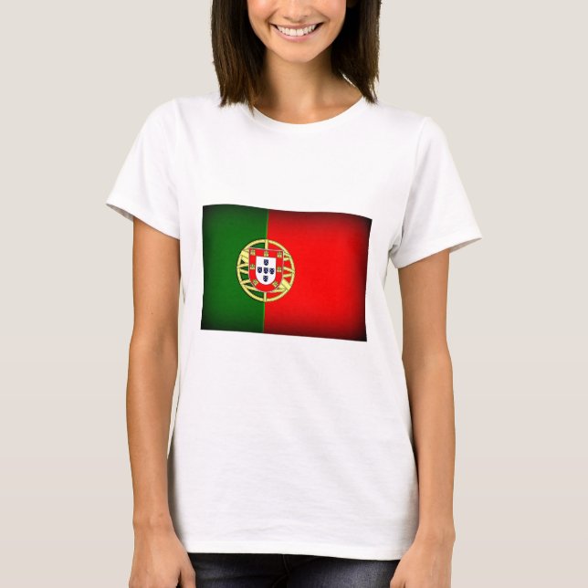 Portugal Flag Black Edge T-Shirt (Front)