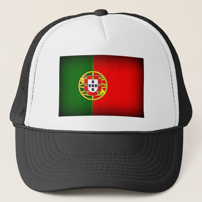 Portugal Flag Black Edge Trucker Hat (Front)