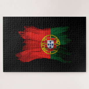 Portugal flag brush stroke, national flag jigsaw puzzle
