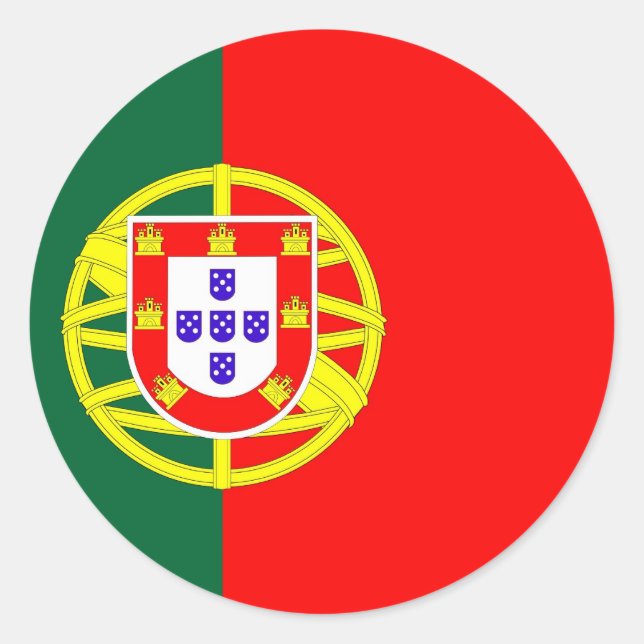 Portugal flag classic round sticker (Front)