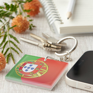 Portugal Flag Coat of Arms Portuguese Crest Key Ring