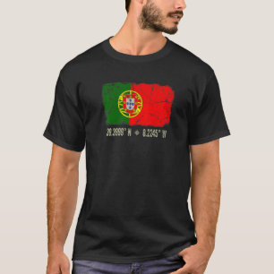 Portugal Flag Coordinates Men Women Portuguese Her T-Shirt