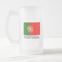 Portugal flag custom glass beer stein mug