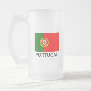 Portugal flag custom glass beer stein mug