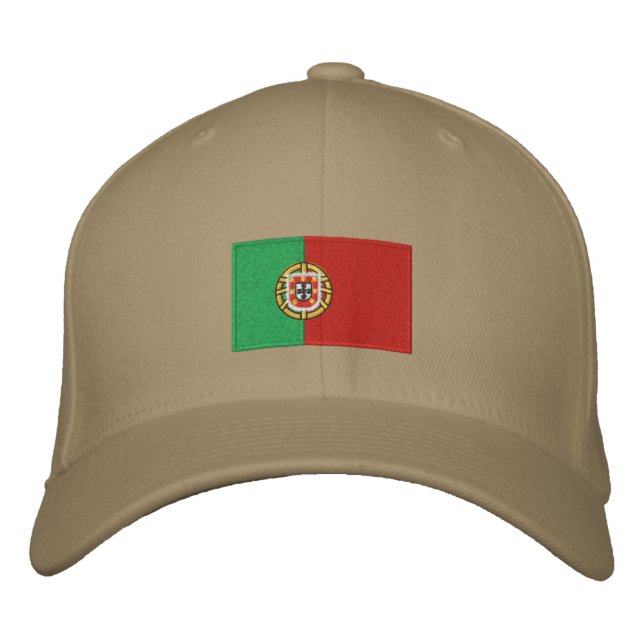 Portugal flag embroidered flexfit wool hat (Front)