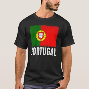 Portugal Flag Football Vintage Fan Soccer Team Por T-Shirt