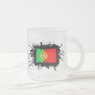 Portugal Flag Frosted Glass Coffee Mug