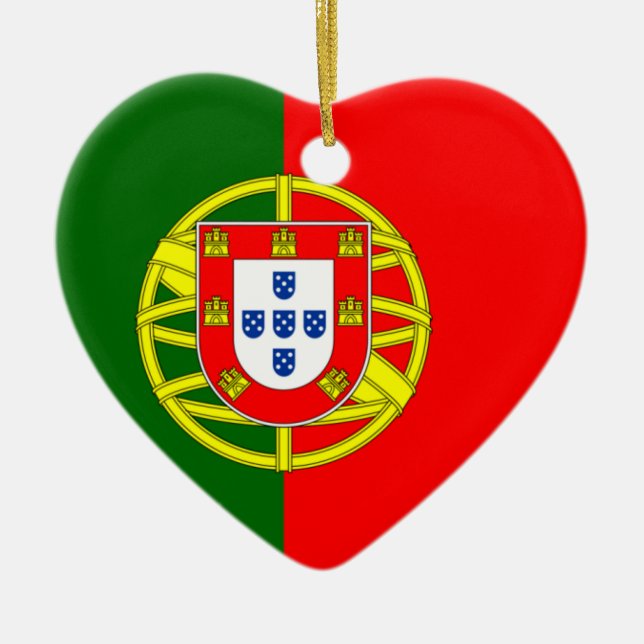 Portugal Flag Heart Ornament (Front)