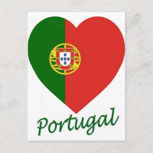 Portugal Flag Heart Postcard