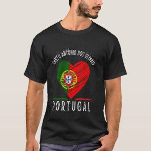 Portugal Flag Heart Santo Antonio Dos Olivais City T-Shirt