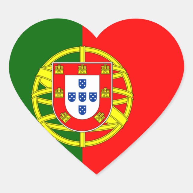 Portugal Flag Heart Sticker (Front)