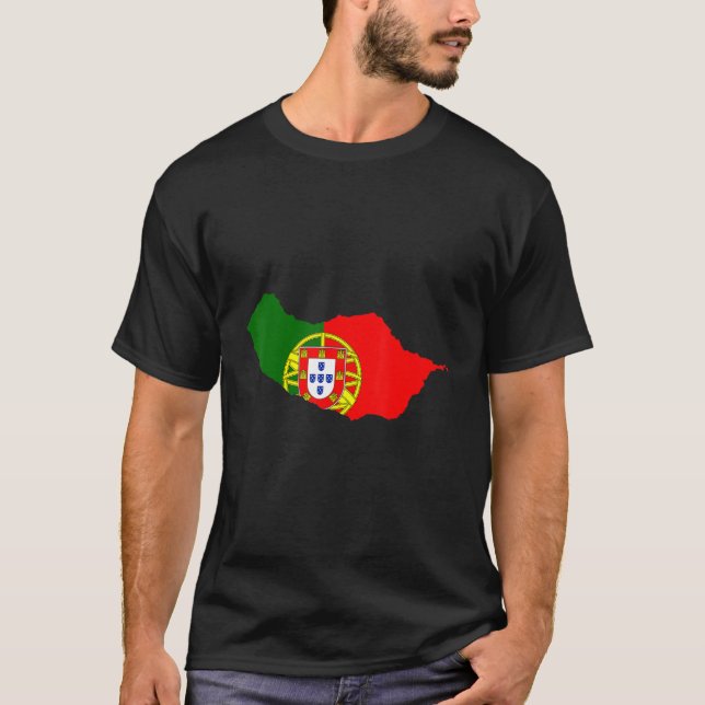 Portugal Flag im Madeira outline Madeira T-Shirt (Front)