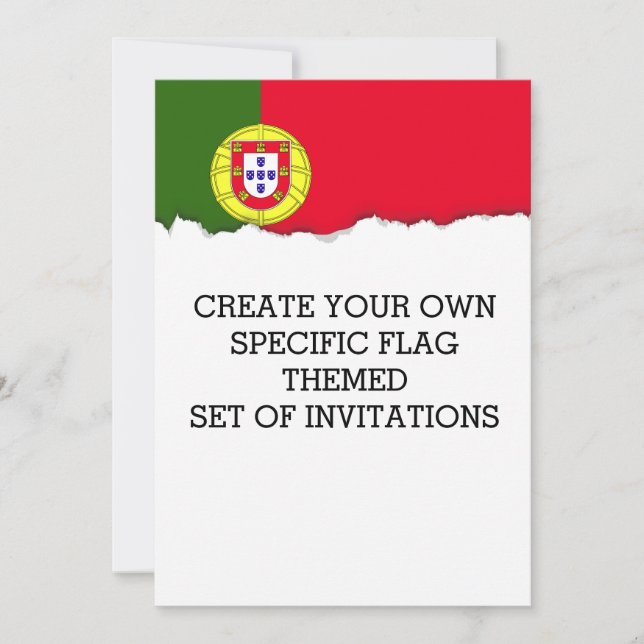 Portugal Flag Invitation (Front)