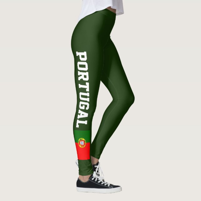 Portugal flag leggings for sport fitness yoga (Right)