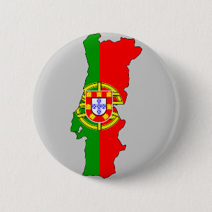 Portugal flag map 6 cm round badge