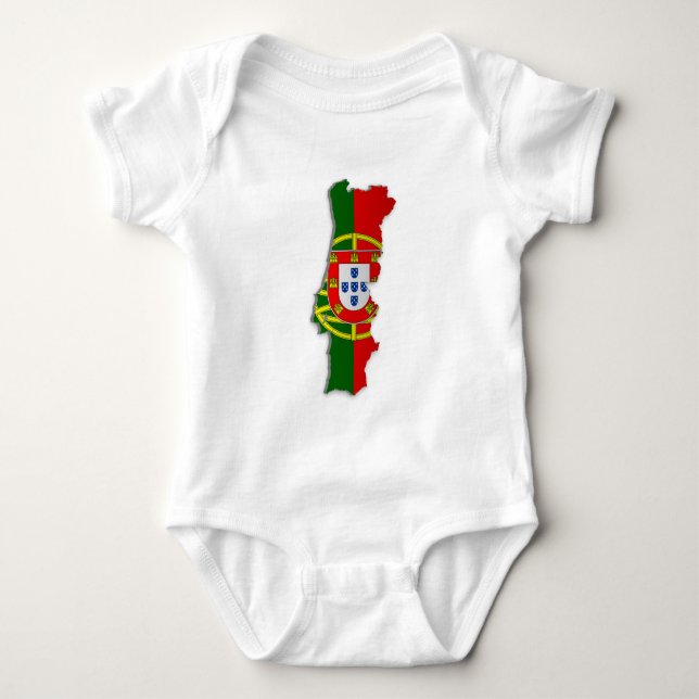 Portugal Flag Map Baby Bodysuit (Front)