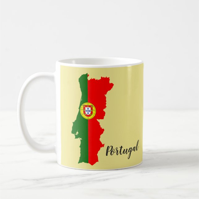 Portugal Flag Map Coffee Mug (Left)