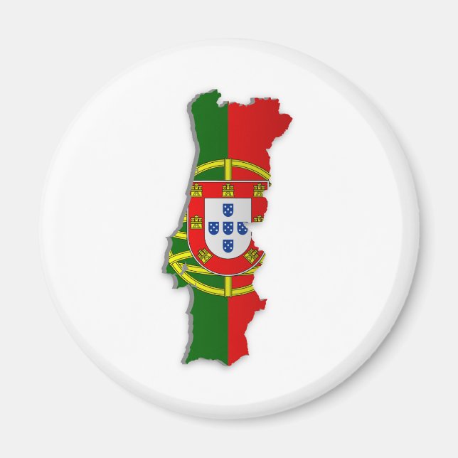 Portugal Flag Map Magnet (Front)