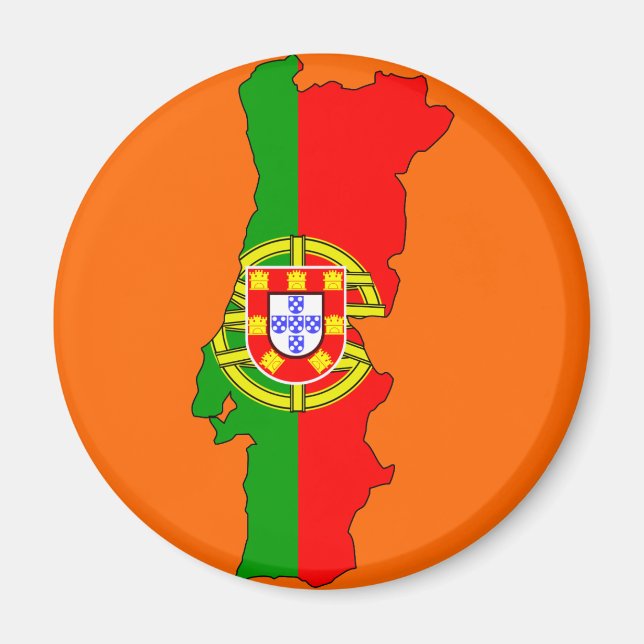 Portugal flag map magnet (Front)