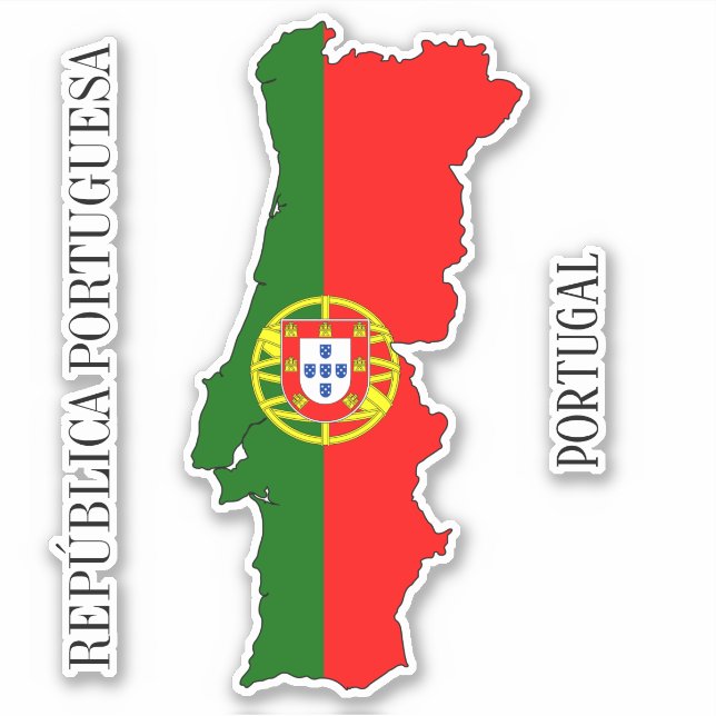 Portugal Flag Map Outline (Front)