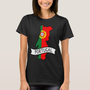 Portugal Flag Map Patriotic Portuguese Pride World T-Shirt