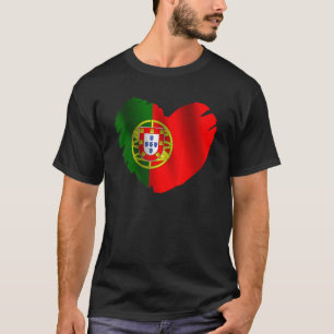 Portugal Flag On Shape Of Heart Portugal Portugal T-Shirt