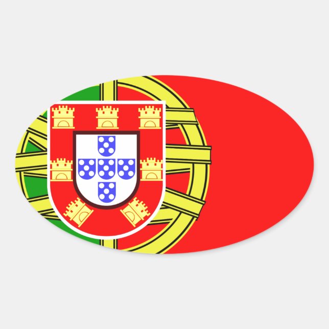 Portugal Flag Oval Sticker (Front)