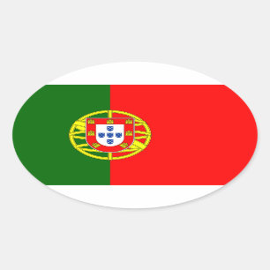 Portugal flag oval sticker