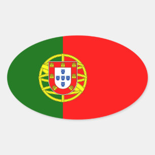 Portugal* Flag Oval Sticker