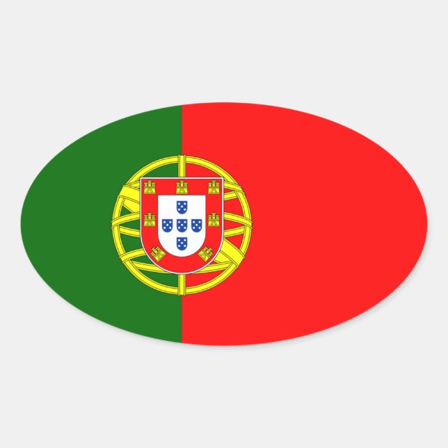 Portugal* Flag Oval Sticker (Front)