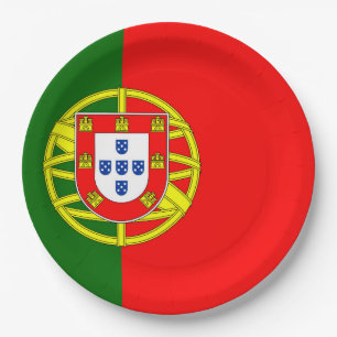 Portugal Flag Paper Plate