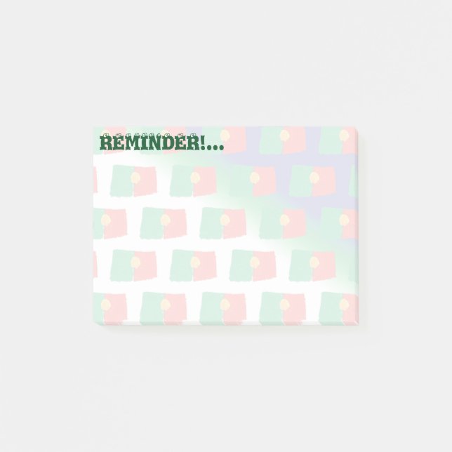 Portugal flag pattern post-it notes (Front)