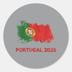 Portugal Flag Portuguese Football Soccer World Classic Round Sticker
