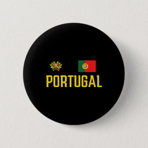 Portugal Flag Portuguese Footbyll Soccer Fan Men W 6 Cm Round Badge