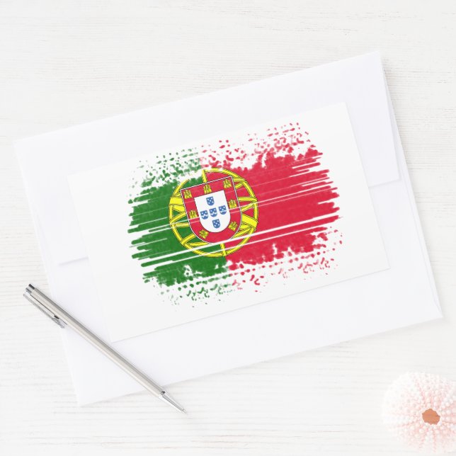 Portugal flag  rectangular sticker (Envelope)