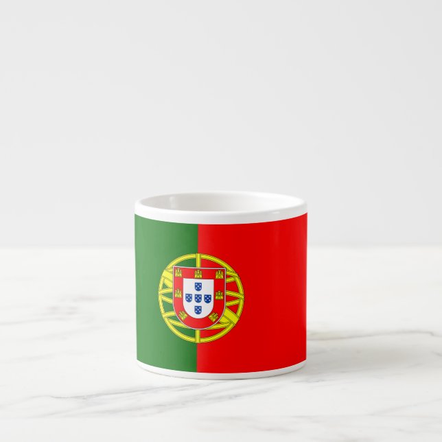 Portugal Flag Red Green Gold Coat Of Arms Espresso Cup (Front)