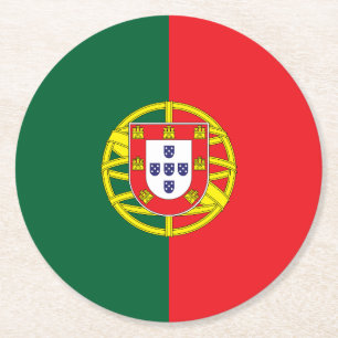 Portugal Flag Round Paper Coaster