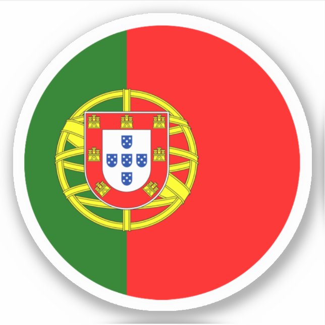 Portugal Flag Round Sticker (Front)